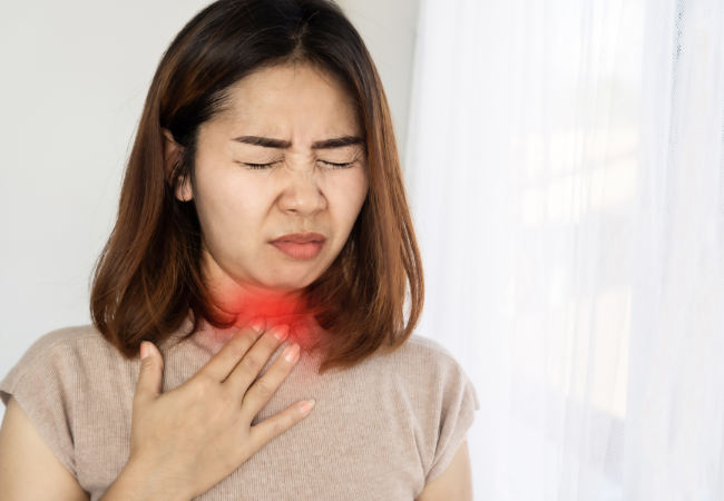 Woman with sore throat cnv